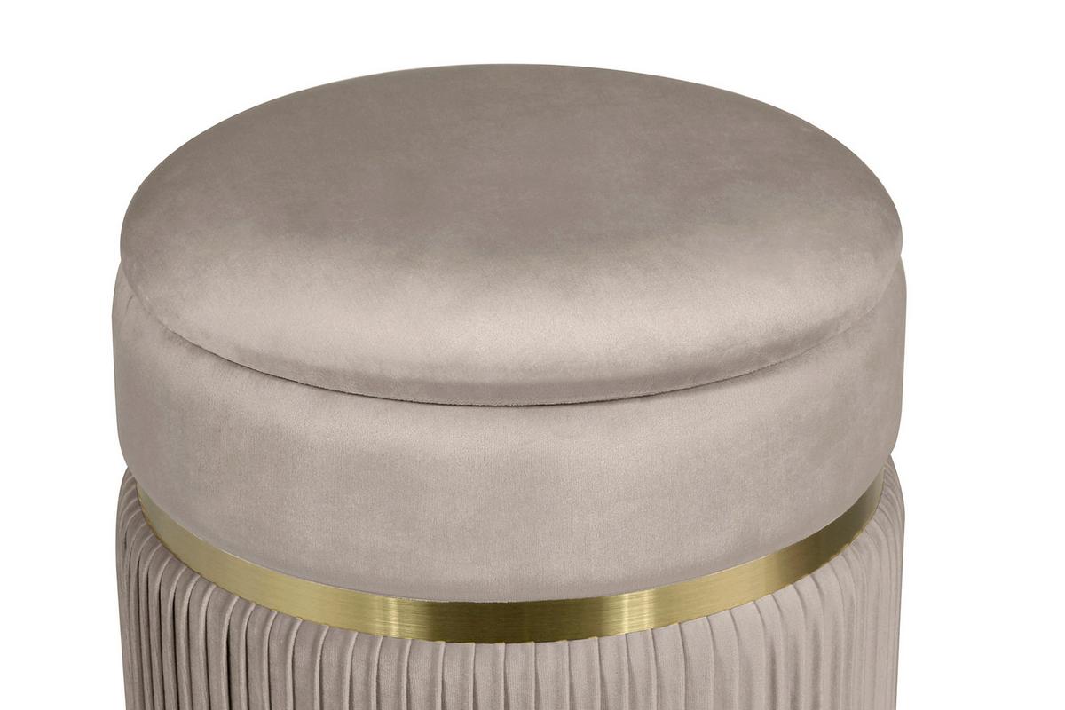 Hockerset Zora 325 Taupe D: 36/31,5 cm - Taupe/Goldfarben, KONVENTIONELL, Textil/Metall (31,5/36/38/44/31,5/36cm) - Kayoom