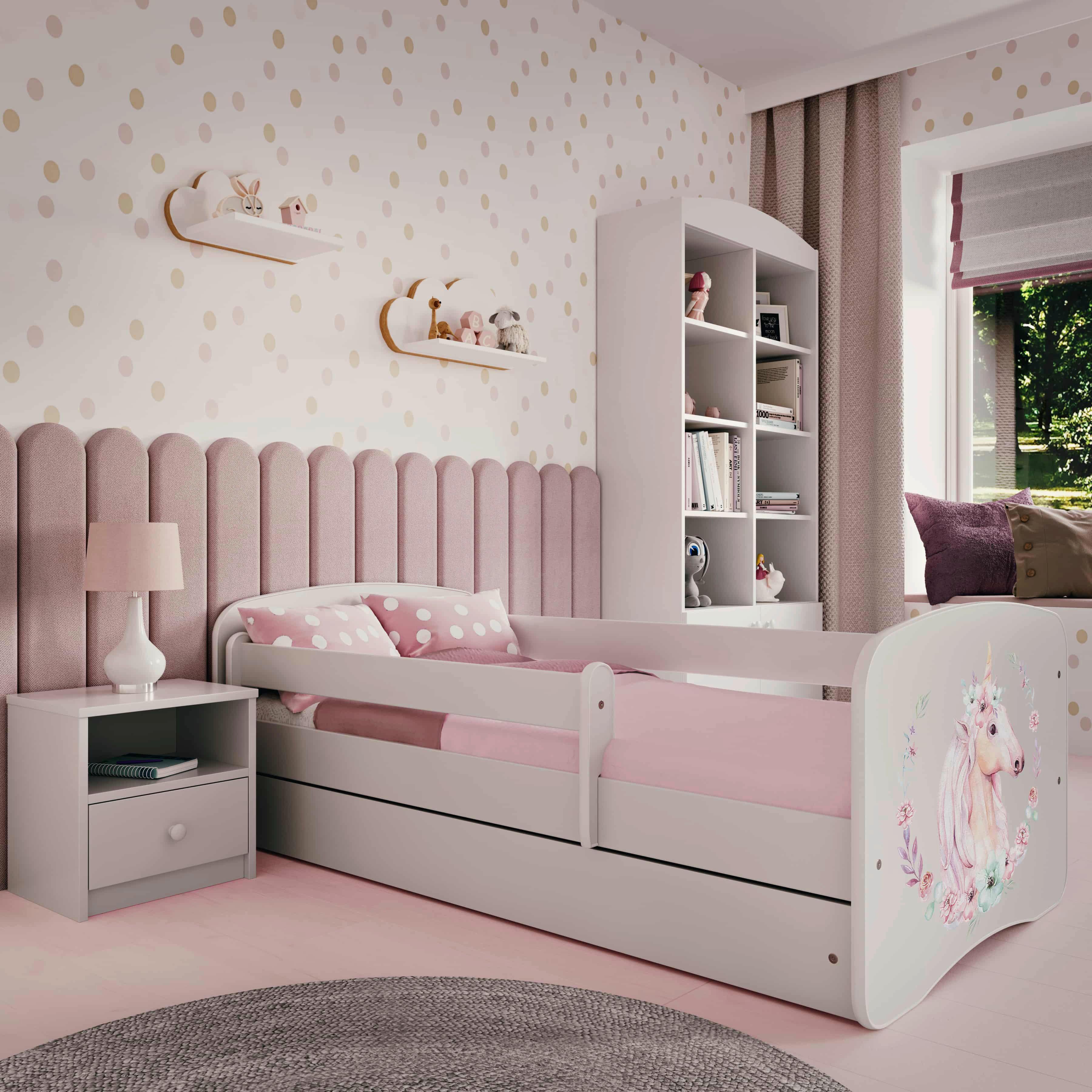 Kinder-/Juniorbett Babydreams Inkl. Matratze 80x160 - Birkefarben/Weiß, MODERN, Holz/Holzwerkstoff (80/160cm) - MID.YOU