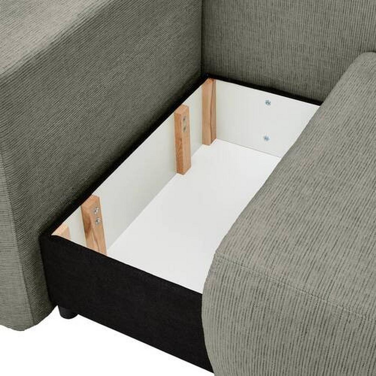 Chaiselongue Nello - Schwarz/Braun, KONVENTIONELL, Textil (93/73/171cm) - MID.YOU