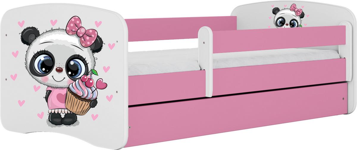 Kinder-/Juniorbett Babydreams Inkl. Matratze 80x160 - Pink/Birkefarben, MODERN, Holz/Holzwerkstoff (80/160cm) - MID.YOU