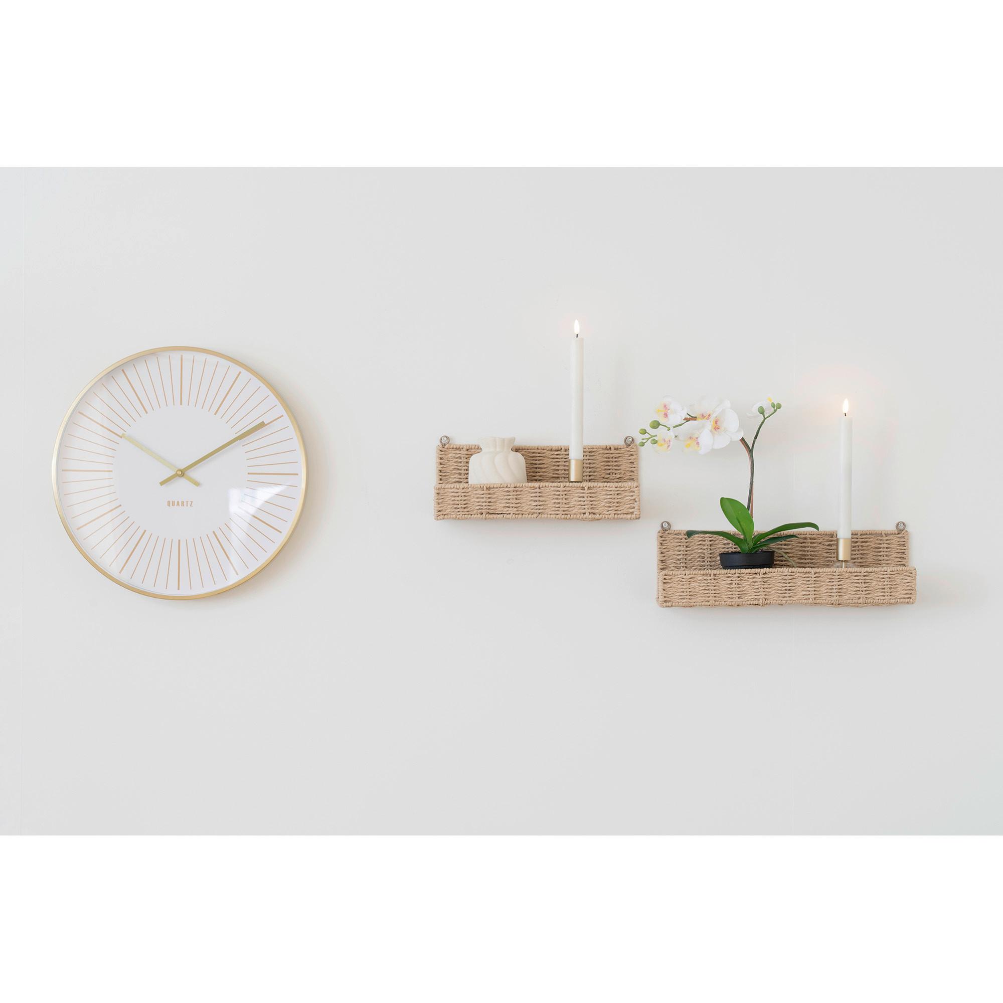Wandregal Treviso Hellbraun 2-teilig - Hellbraun, Design, Papier/Metall