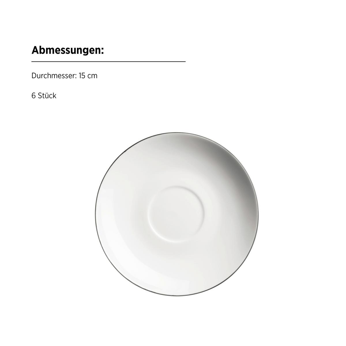 Kaffeeservice Felise Porzellan 6 Personen Geschirr Set - Schwarz/Weiß, Trend, Keramik - Mäser