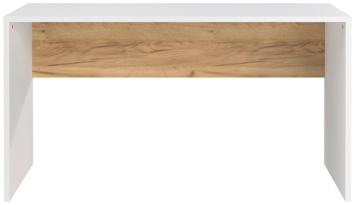 Schreibtisch Hasselt Weiß/Eiche Dekor L: 140cm - Eichefarben/Weiß, MODERN, Holzwerkstoff (140/60/75cm) - Germania
