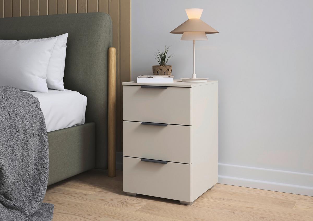 Nachtkästchen Alabama Super Champagnerfarben, B: 40cm - Champagner, Trend, Holzwerkstoff (40/61/42cm)