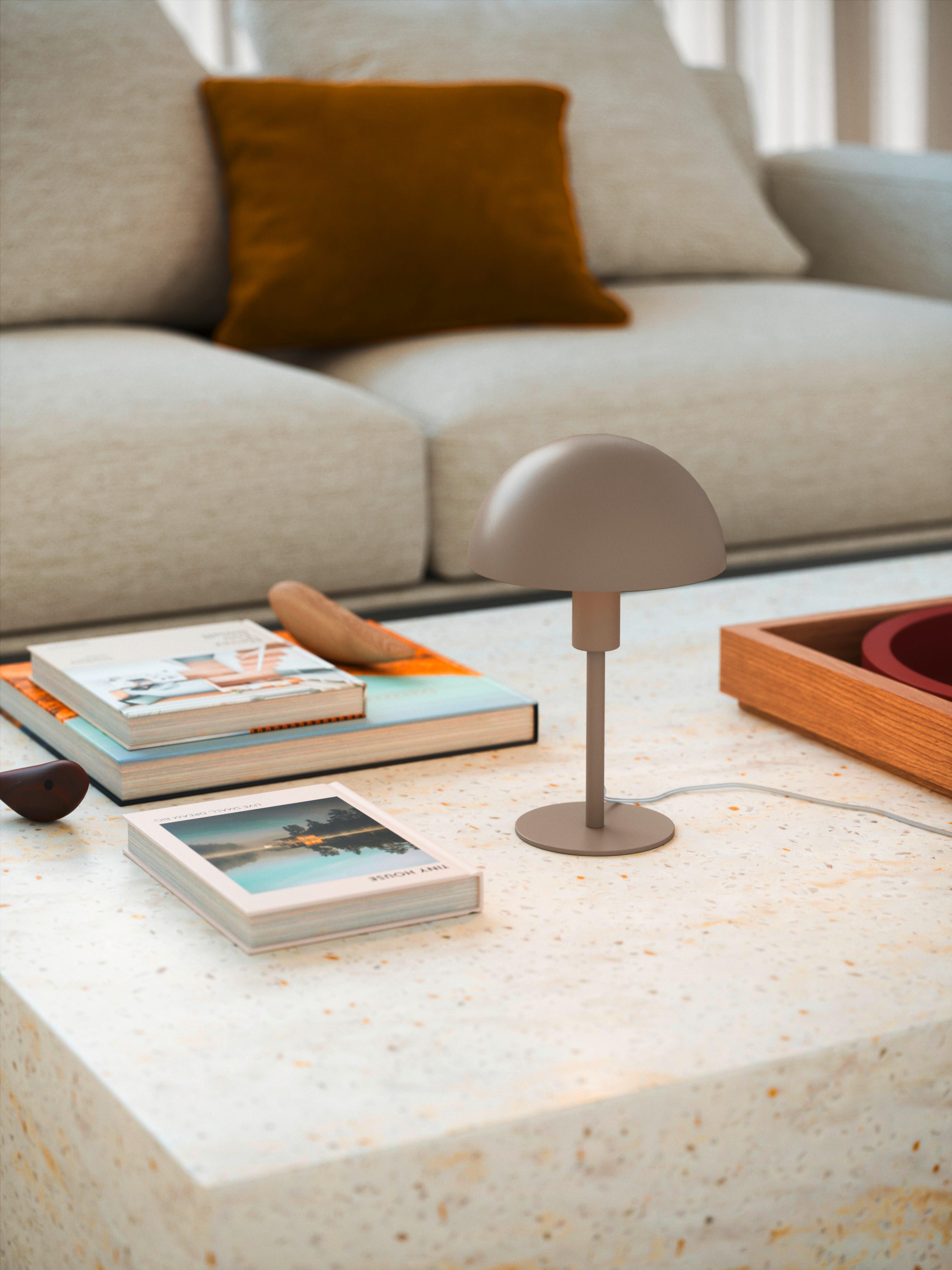 Tischleuchte Ellen Mini Braun D: 16 cm - Beige/Braun, Basics, Holz/Metall (16/25cm) - Nordlux