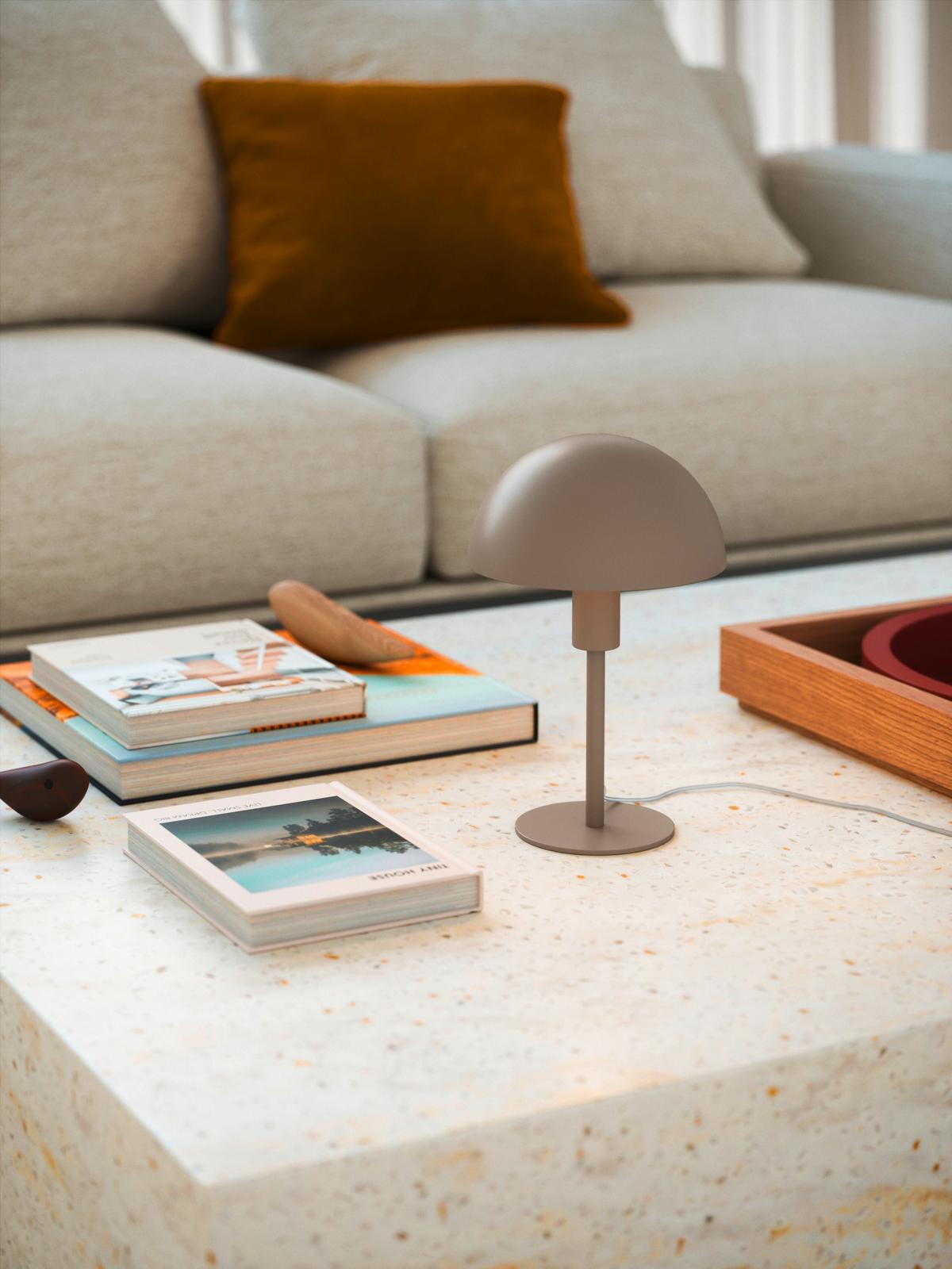 Tischleuchte Ellen Mini Braun D: 16 cm - Beige/Braun, Basics, Holz/Metall (16/25cm) - Nordlux