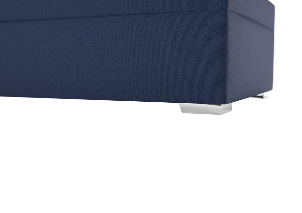 Čalouněná postel KLARA 90/200cm, tmavě modá - barvy chromu/tmavě modrá, Moderní, dřevo/textil (90/200cm)