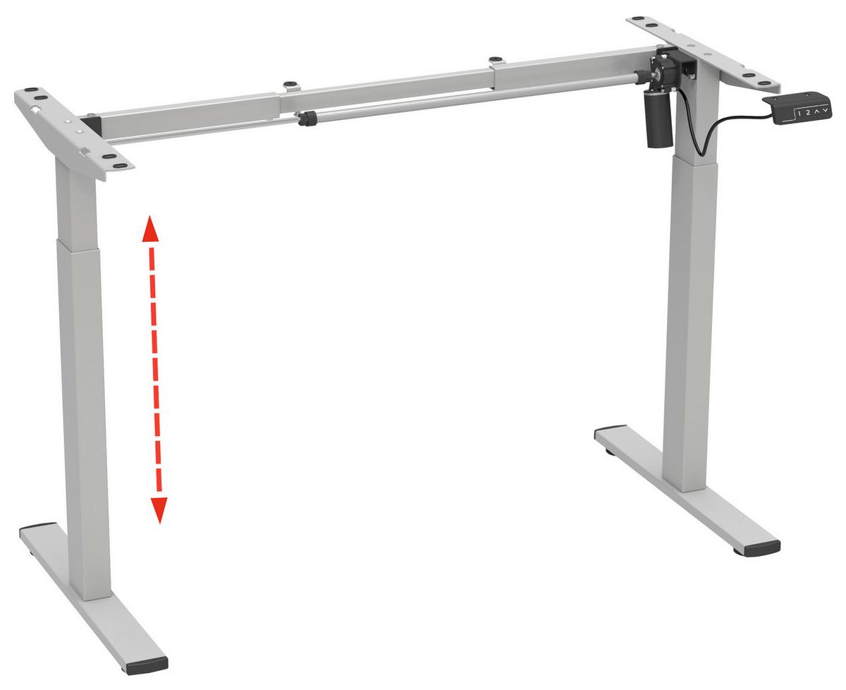 Tischgestell E-Lona Silberfarben B: 92 cm - Silberfarben, Design, Metall (92/71/48cm) - MID.YOU