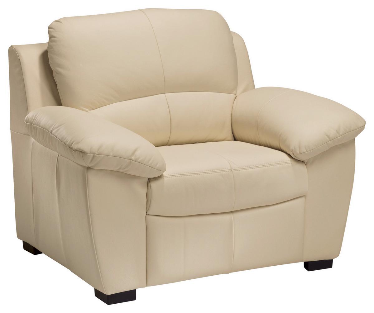 Polstersessel Mit Armlehnen Danilo Lederlook Beige - Beige/Schwarz, KONVENTIONELL, Textil (107/90/90cm) - MID.YOU