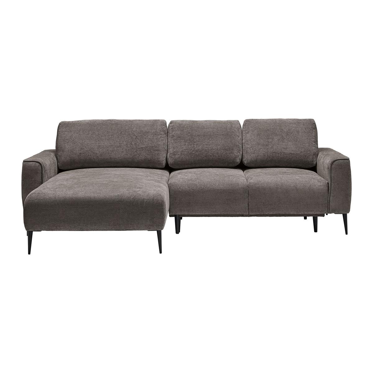 Rohová sedačka CUSTOM, ľavá, tmavosivá ženilka - čierna/tmavosivá, Modern, kov/textil (164/255cm) - Mömax