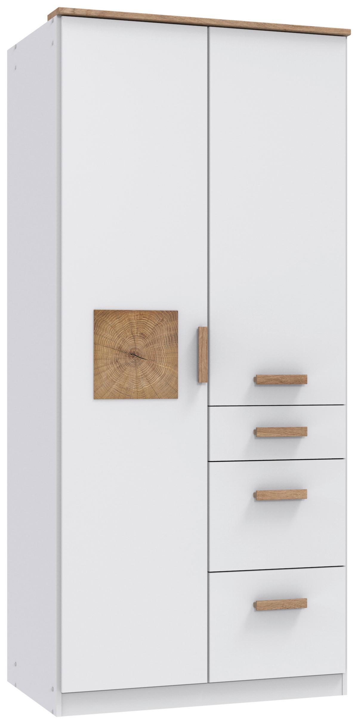 Gotland Eichefarben/Weiß B: 91 cm - Eichefarben/Weiß, MODERN, Holzwerkstoff (91/199/58cm) - MID.YOU