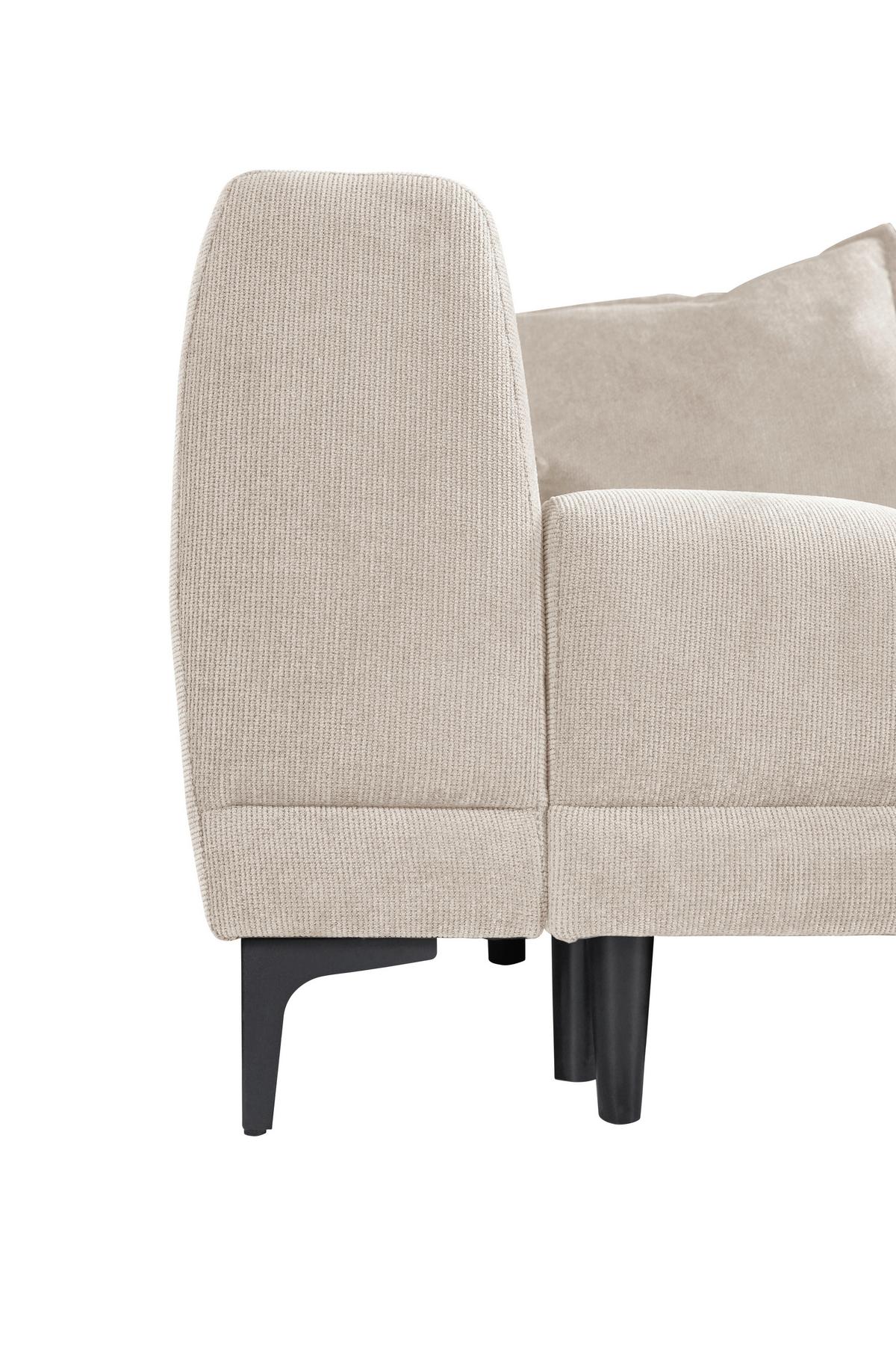 Schlafsofa Weronika, Beige B: 247 Cm - Beige/Schwarz, Design, Holz/Holzwerkstoff (247/94/90cm) - MID.YOU