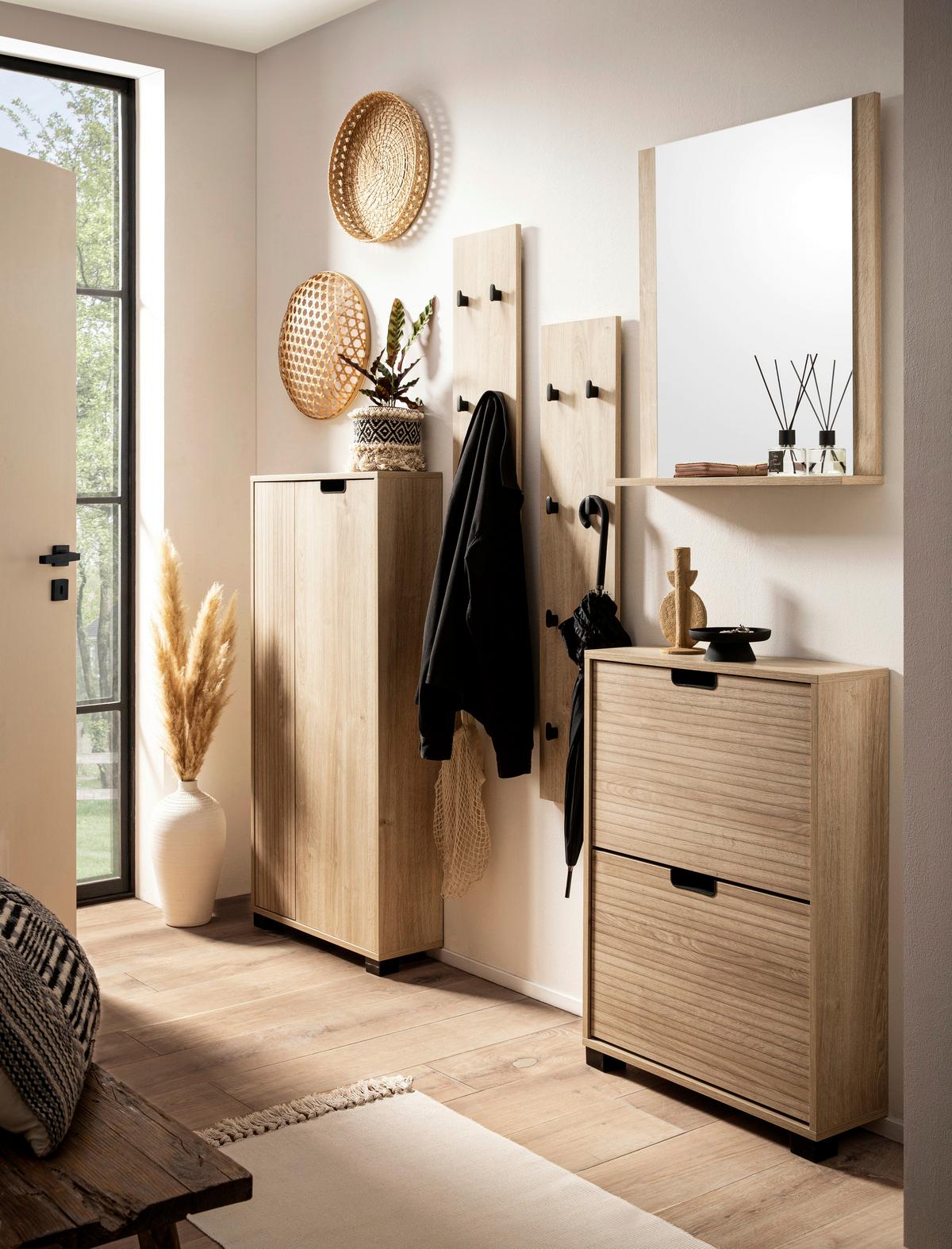 HIGHBOARD Emmik, Eiche Artisan B: 59,8 - Schwarz/Eiche Artisan, Design, Holzwerkstoff (59,8/124/19,6cm) - MID.YOU