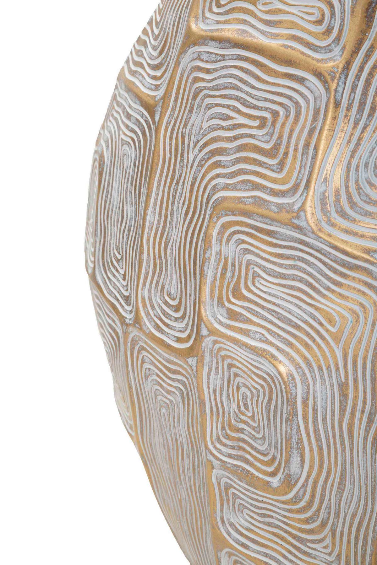 Vase Eclips Weiß, Goldfarben B: 36 cm - Goldfarben/Weiß, Basics, Kunststoff (36/34.5/11cm)