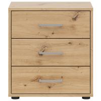 Nachtkästchen Smart Iii Eiche Dekor, 3 Laden, B: 50cm - Weiß/Eiche Artisan, KONVENTIONELL, Holzwerkstoff (50/54/35cm)