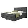 Boxspringbett mit Topper 180x200 Köln - Anthrazit/Silberfarben, KONVENTIONELL, Textil (180/115/210cm) - MID.YOU