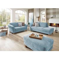 Récamiere Gotland V, Hellblau B: 194 cm - Naturfarben/Hellblau, KONVENTIONELL, Textil (194/84/91cm) - Sit & More