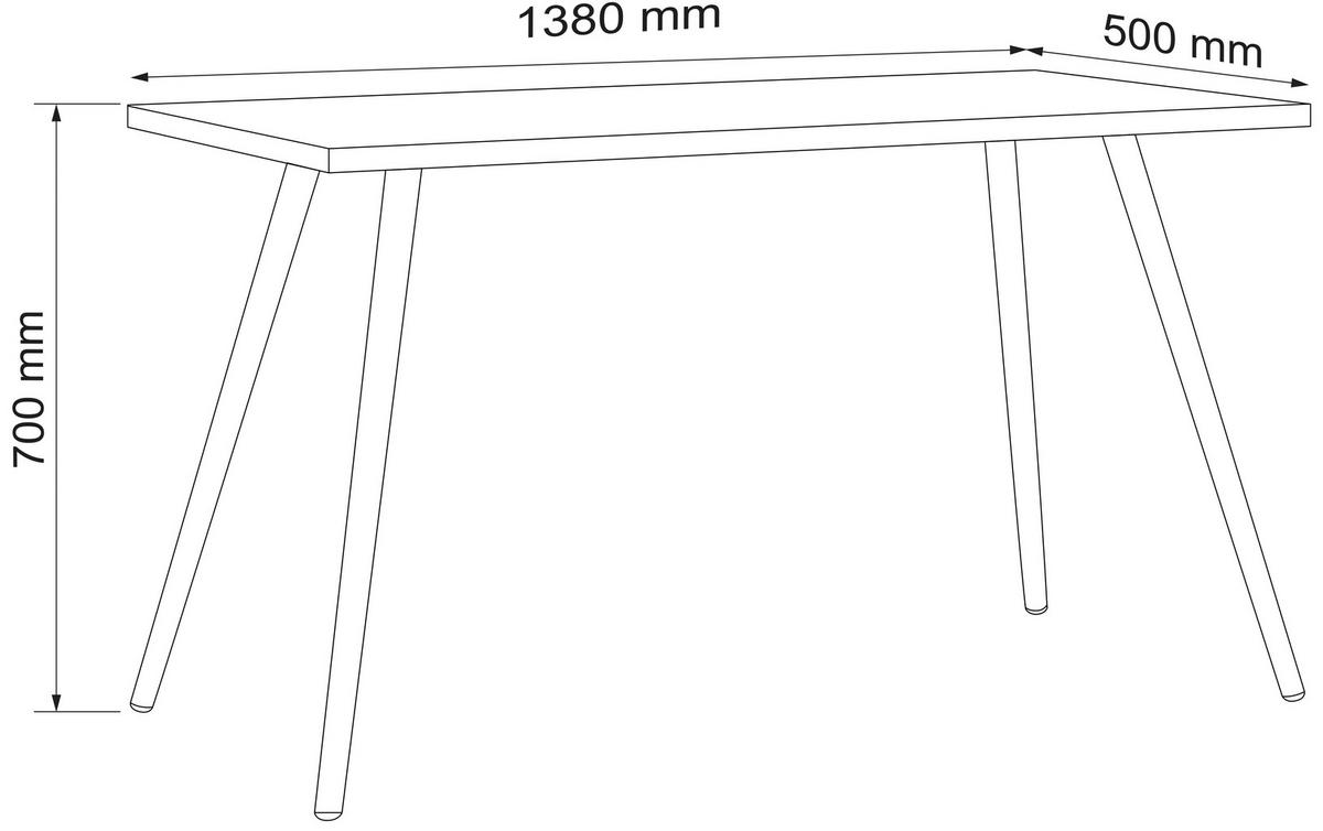 Schreibtisch Salia Anthrazit/Eiche Dekor L:138 cm - Honigeiche/Anthrazit, Design, Holzwerkstoff/Metall (138/50/70cm) - MID.YOU