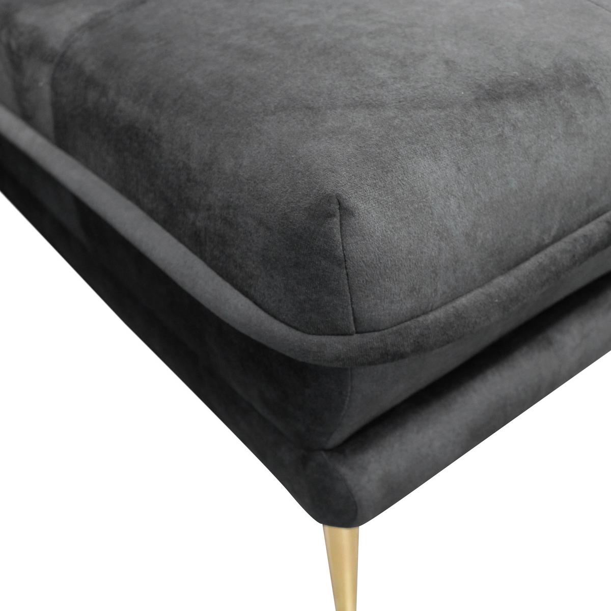 Ecksofa Whisper Anthrazit S: 264x196cm - Anthrazit/Goldfarben, Design, Textil (264/196cm) - MID.YOU