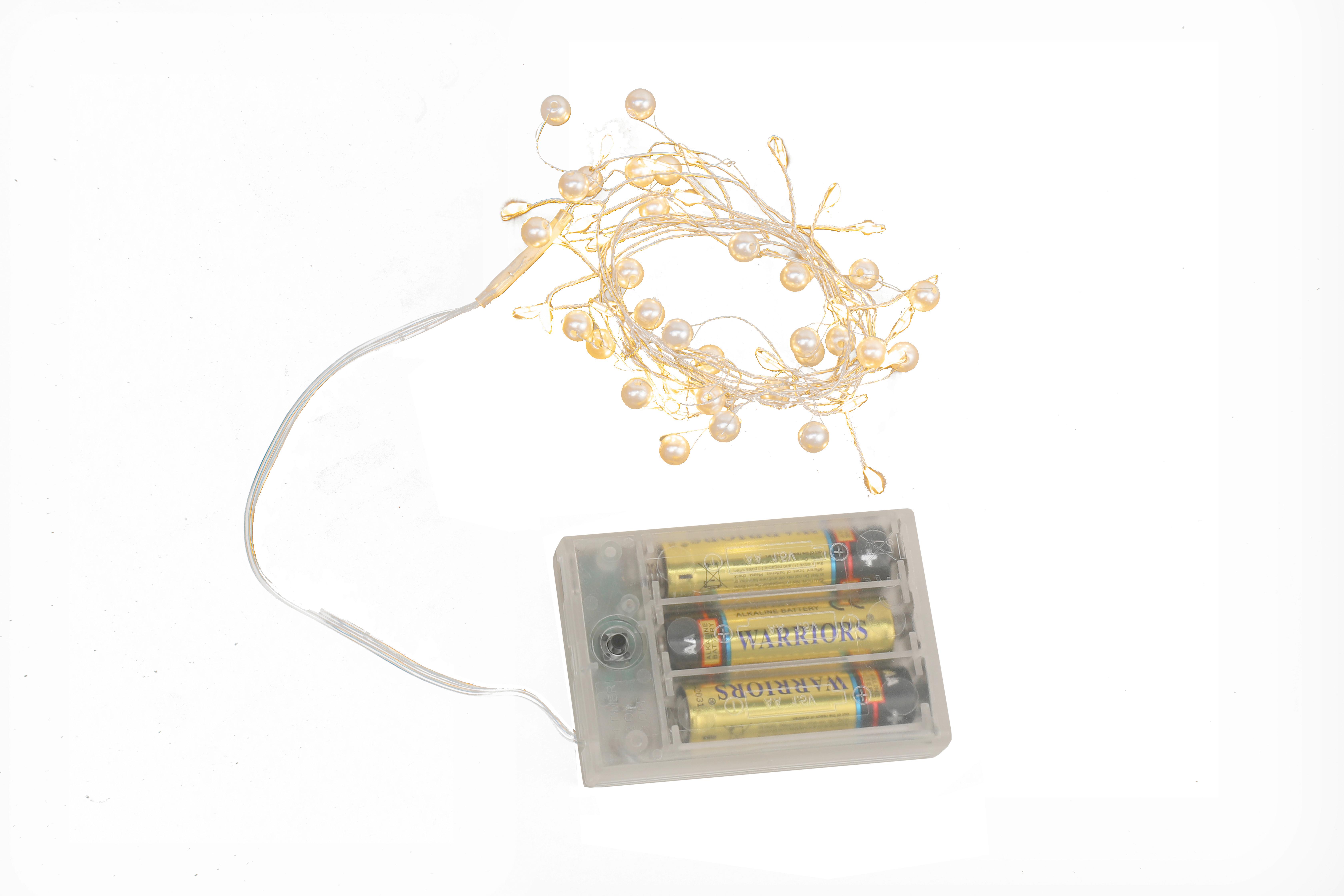 Světelný řetěz PEARLS -PAZ- - bílá, kov/plast (160cm) - Mömax