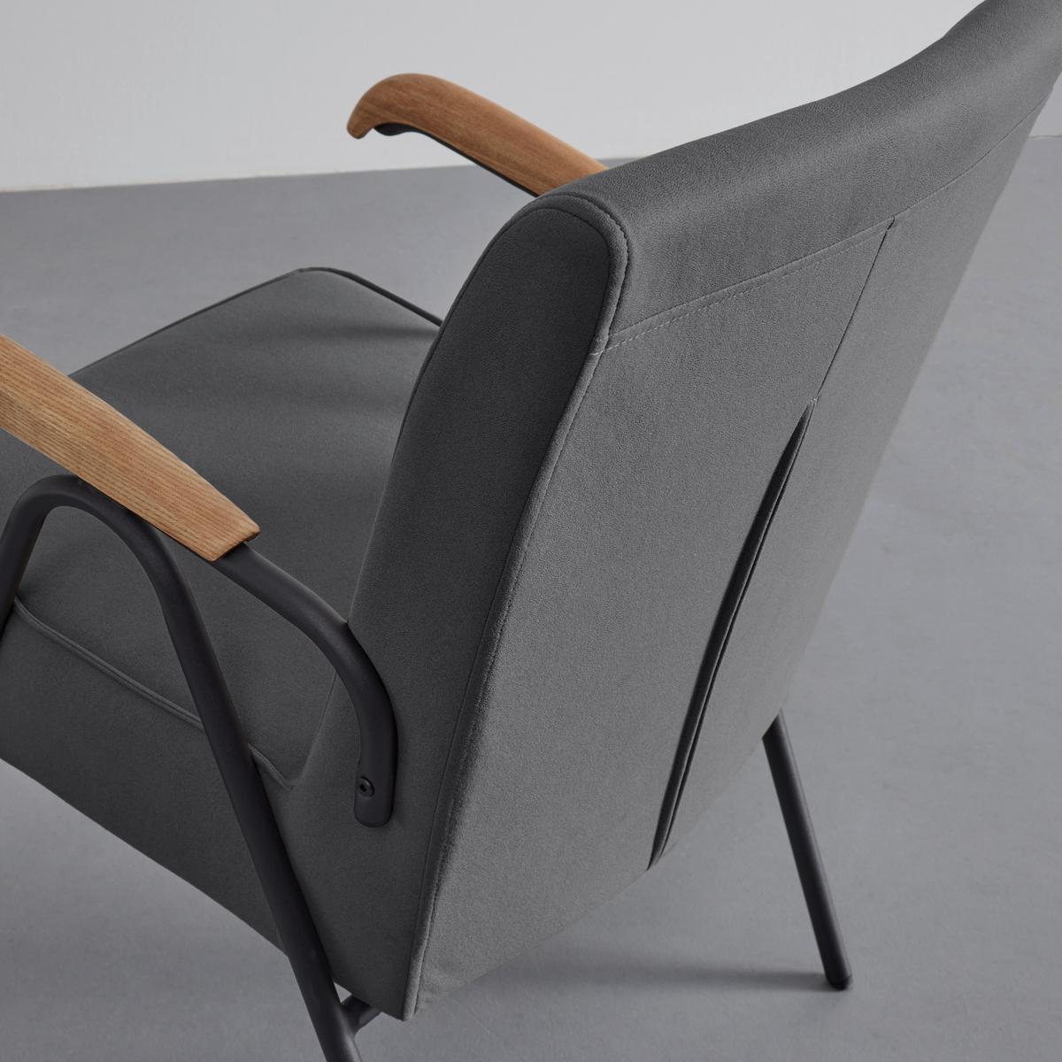 Retro křeslo Nati šedé - šedá/černá, Moderní, kov/dřevo (52/79/66cm) - Bessagi Home