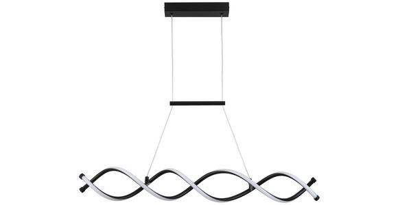 LED-Hängeleuchte Solea H: 120 cm 1-Flammig, Geschwungen - Schwarz, MODERN, Kunststoff/Metall (88/120cm) - Luca Bessoni