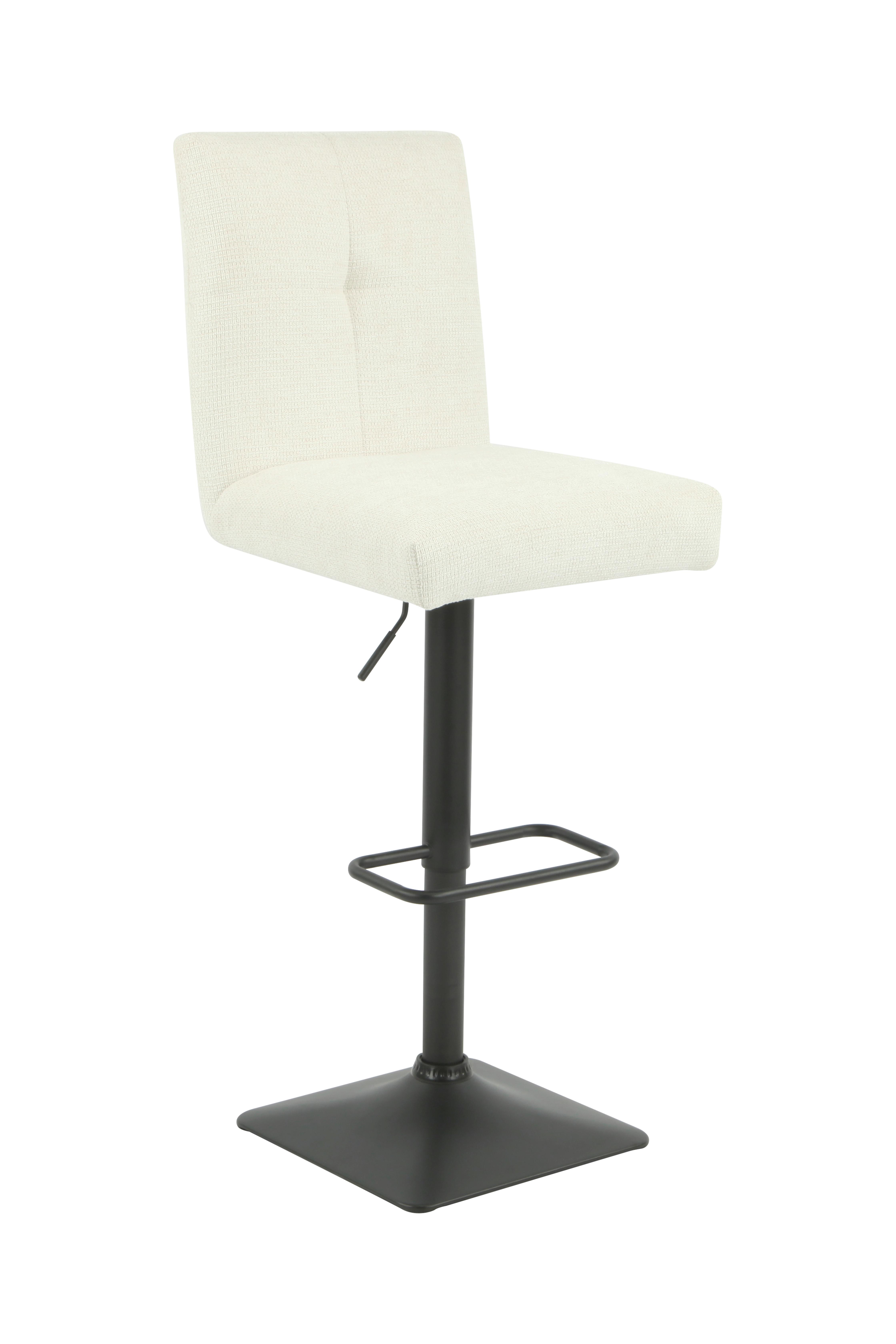 BARHOCKER SORICO H - Beige/Schwarz, MODERN, Textil/Metall (46/103-123,5/56cm) - P & B