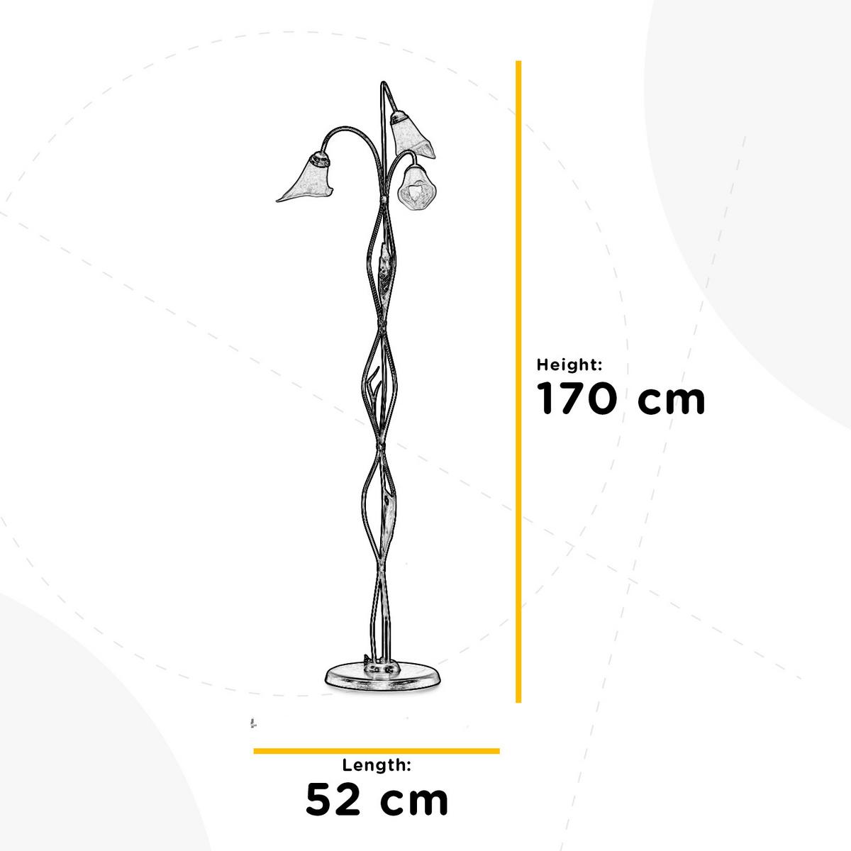 Stehleuchte 4230/Pt3 - Bronzefarben, KONVENTIONELL, Glas/Metall (52/170cm)