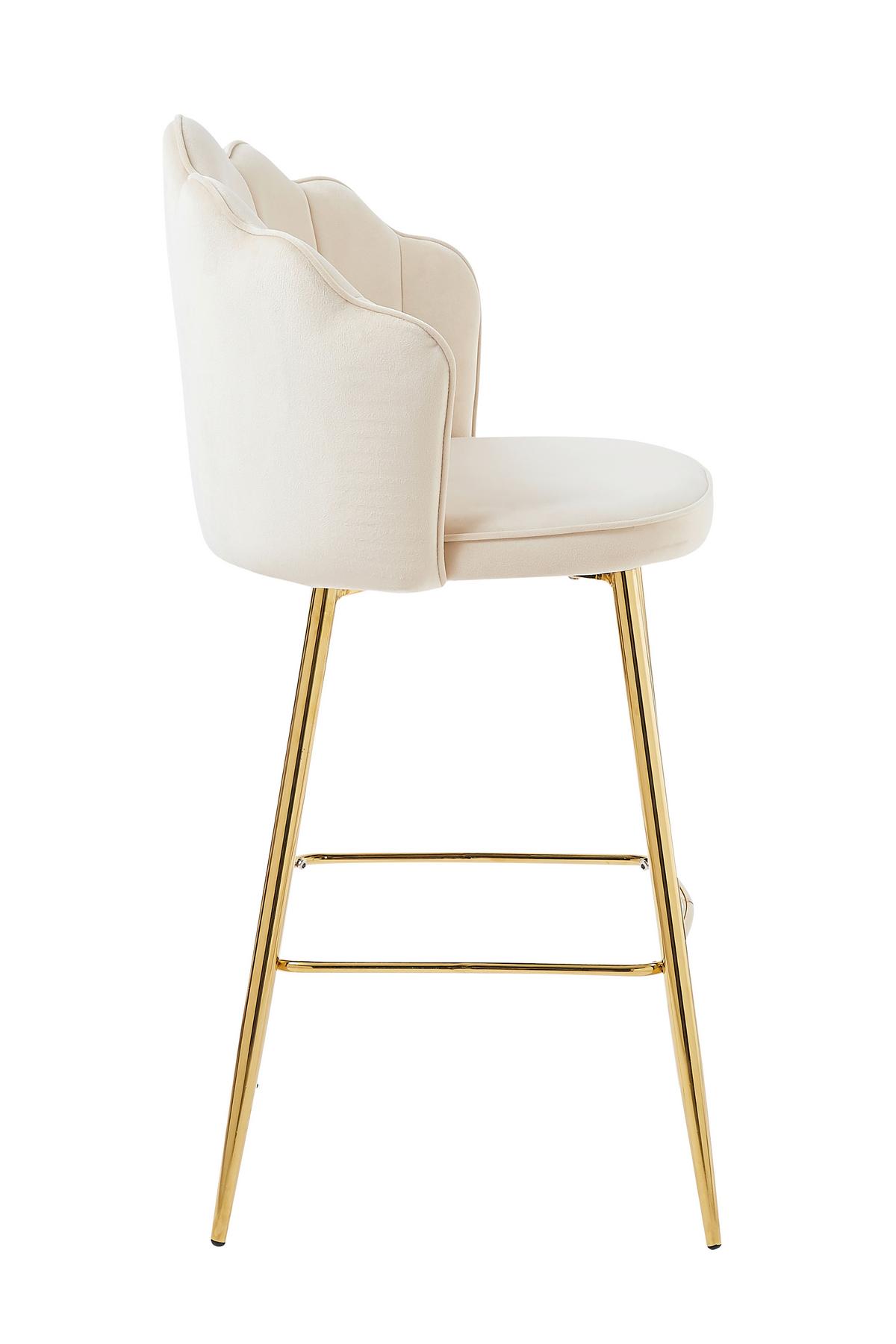 Barhocker-set Beige B: 52 Cm - Beige/Goldfarben, MODERN, Textil/Metall (52/100/54cm) - Livetastic