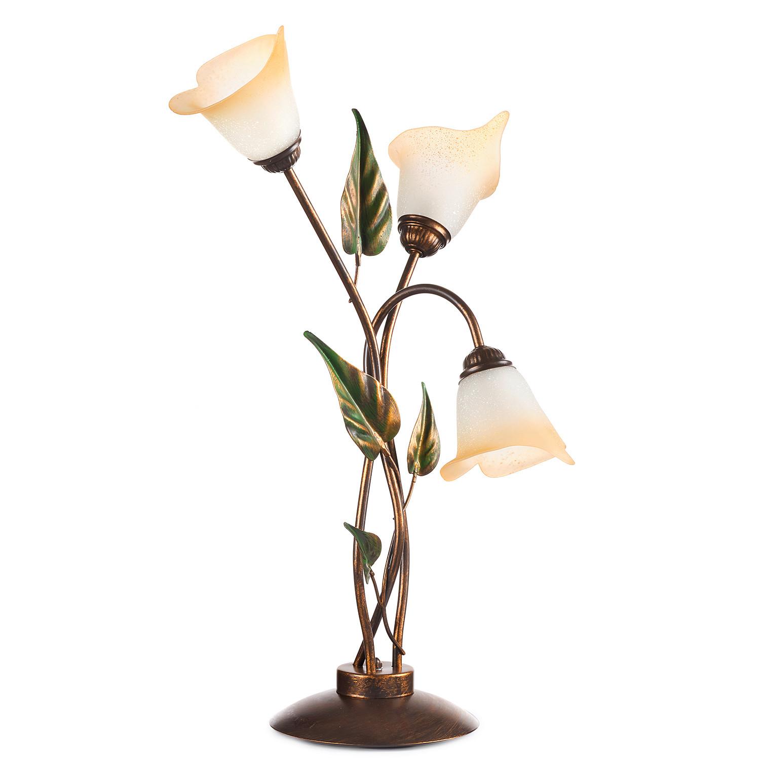 Tischleuchte 4620/Lg - Bronzefarben/Olivgrün, Natur, Glas/Metall (45/70cm)