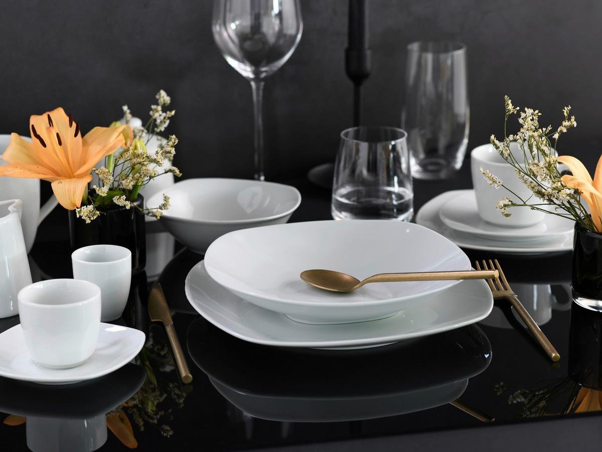 Kombiservice Square 62--Teilig., Weiß - Weiß, Trend, Keramik - Creatable