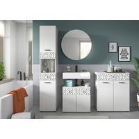 Badezimmer Prisma Weiß B: 165 Cm - Schwarz/Weiß, MODERN, Glas/Holzwerkstoff (165cm) - MID.YOU