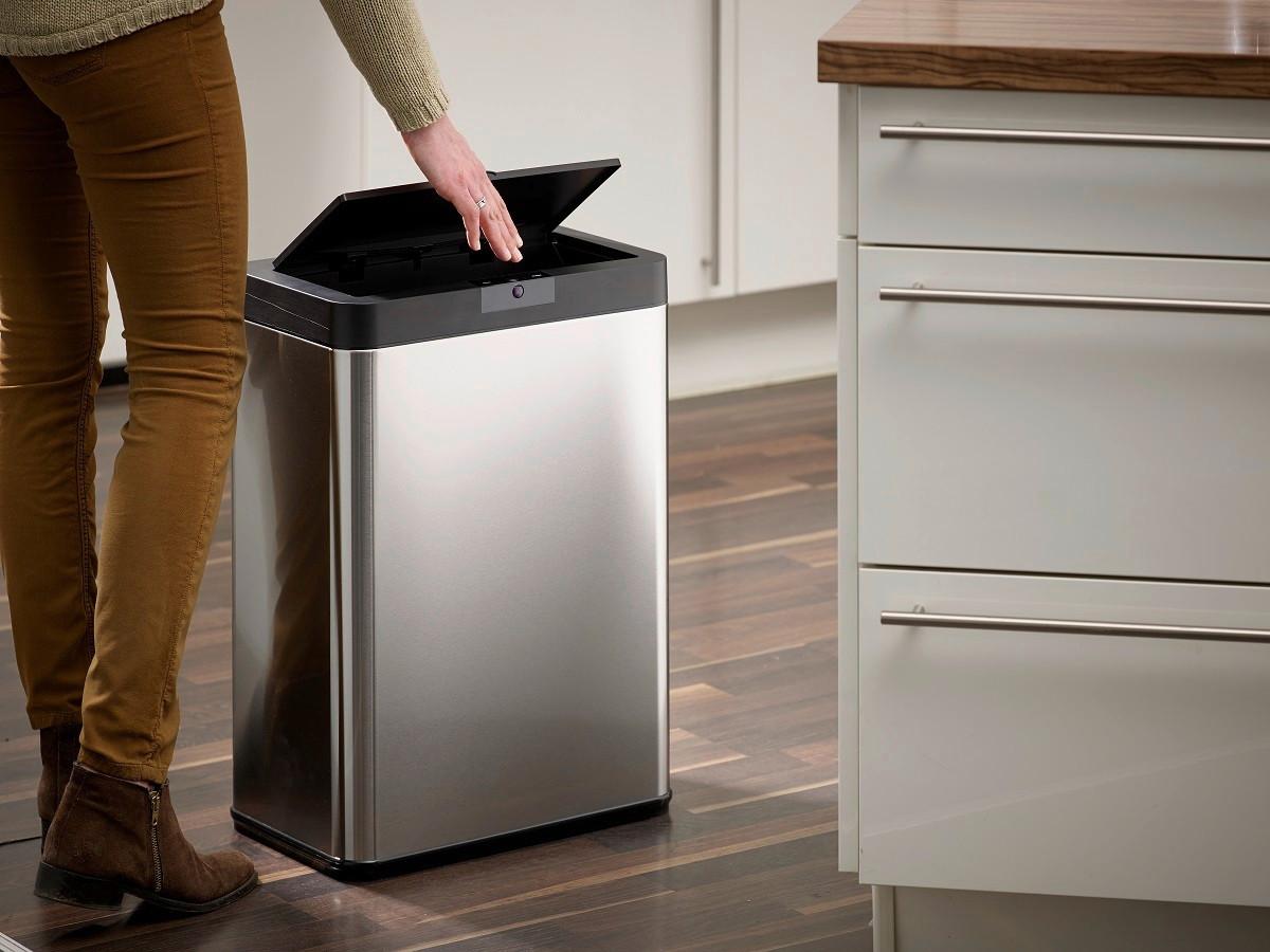 ODPADKOVÝ KOŠ ECHTWERK "SQUARE" - černá/barvy stříbra, Trend, kov/plast (40.3/25.3/57.4cm) - Echtwerk