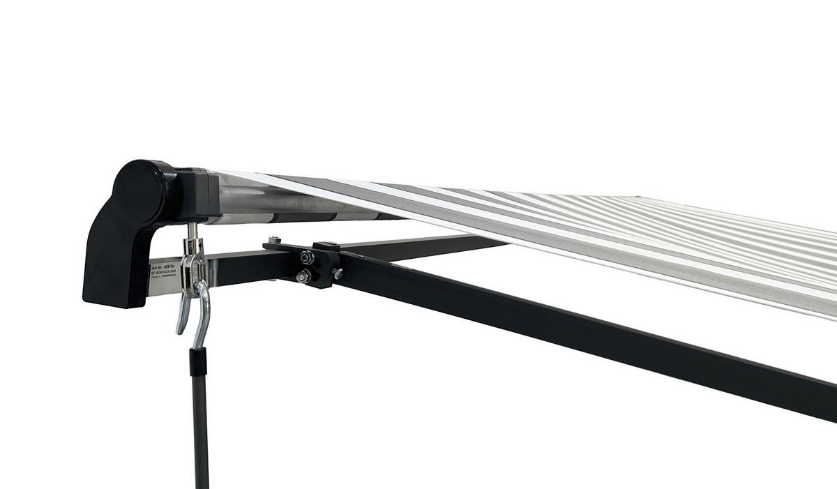 MARKISE MARKISE,400X250CM, GRAU-WEIß - Anthrazit/Schwarz, MODERN, Kunststoff/Metall (395/20/250cm) - Gardenson