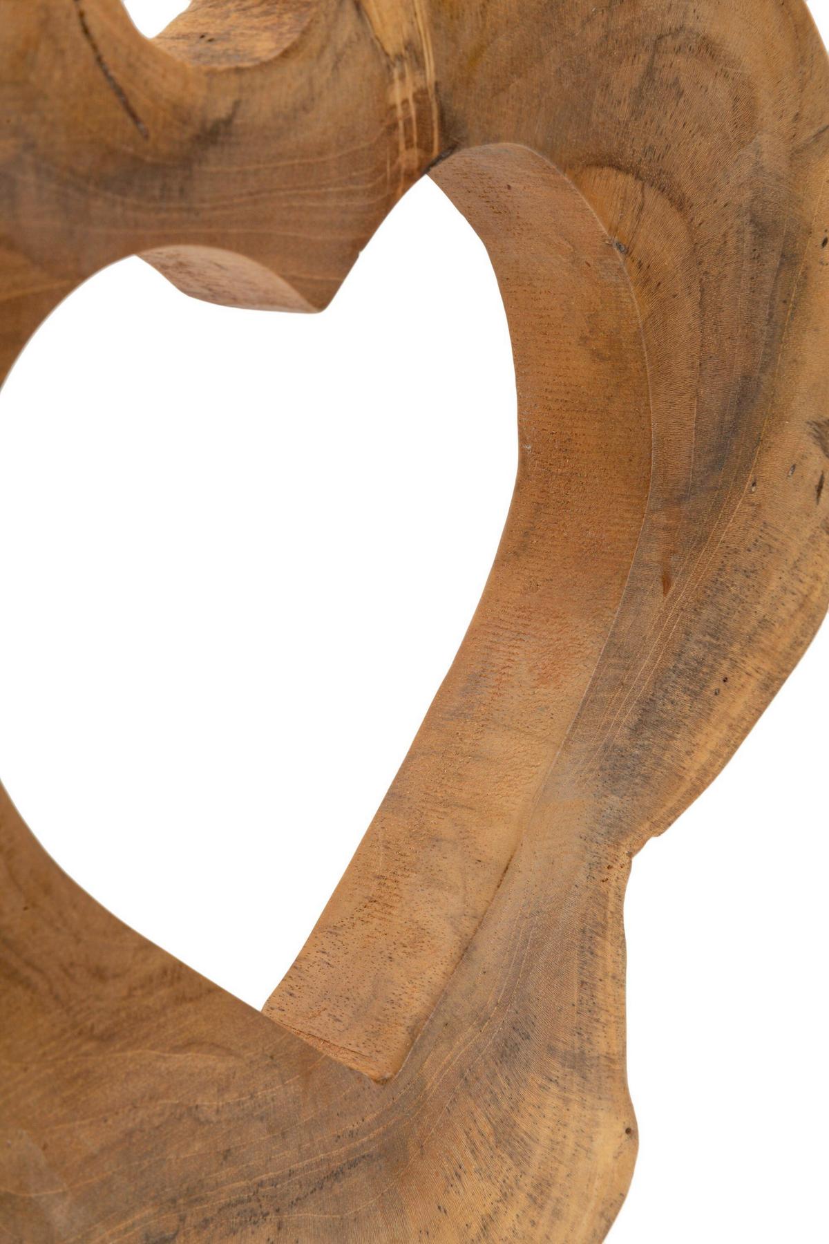 Skulptur Hasi Teak Braun, B: 28 cm - Braun, Basics, Holz (28/38/10cm)