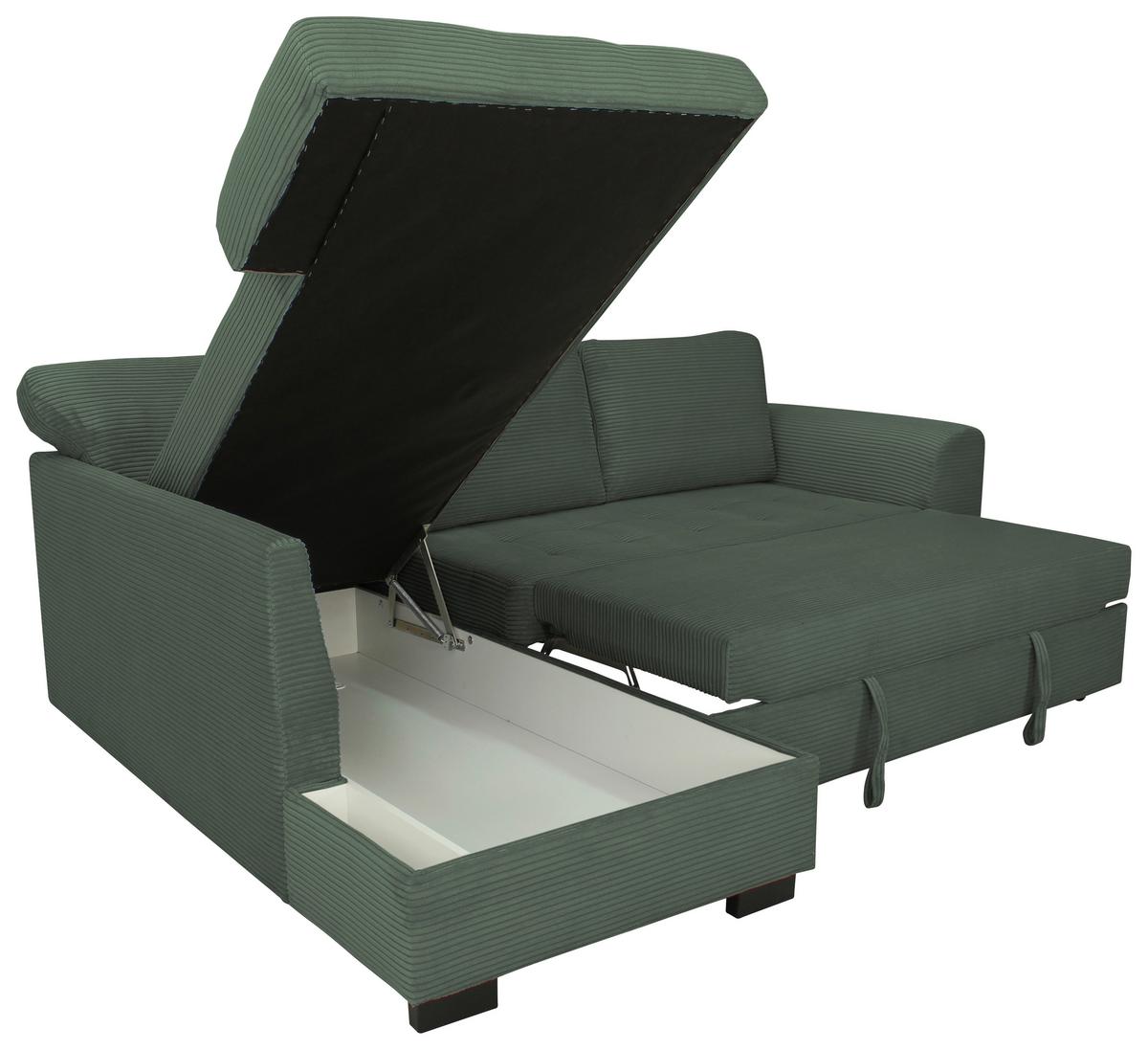 Ecksofa John Grün S: 178x239 Cm - Schwarz/Grün, Trend, Textil (178/239cm)