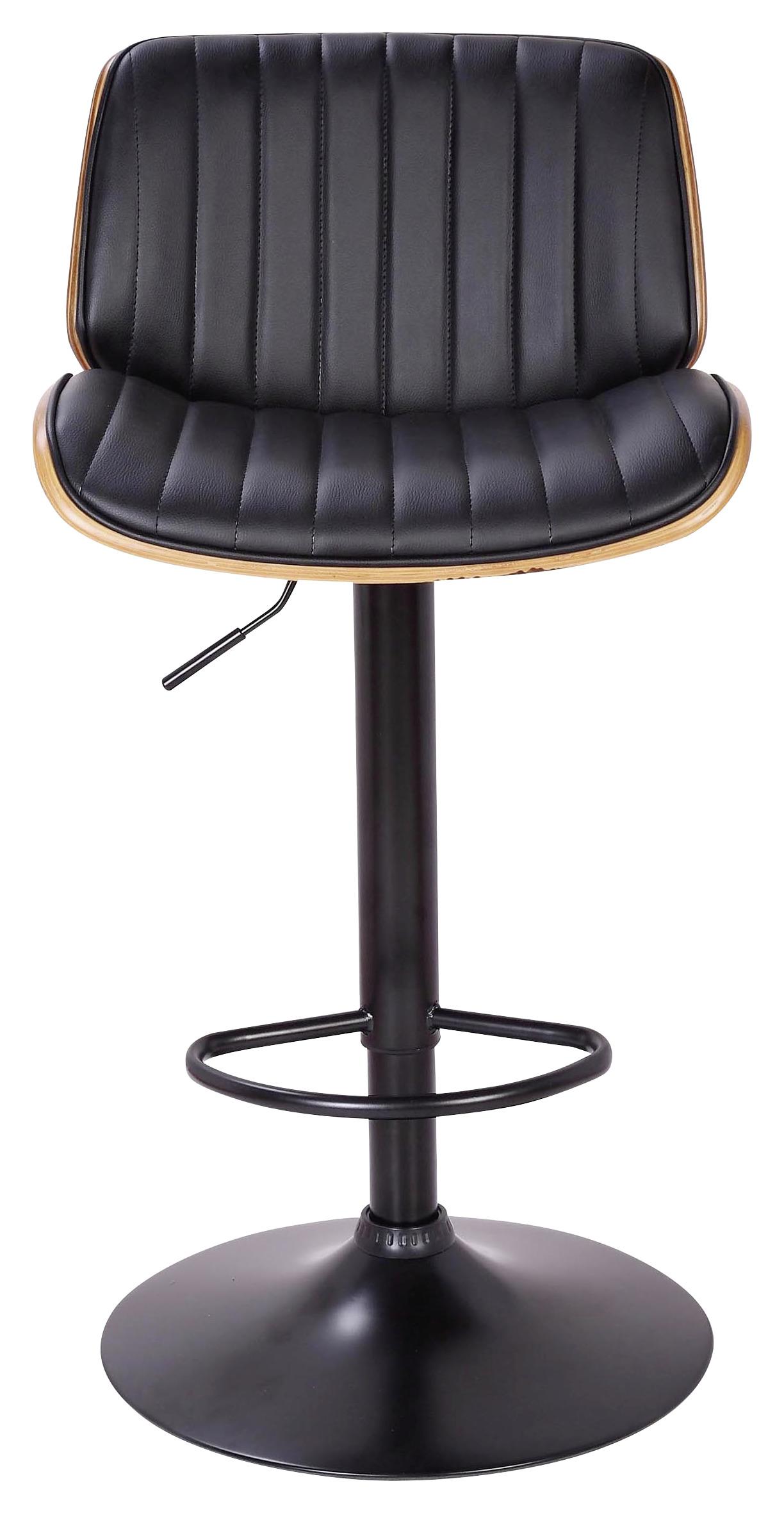 BAROVÁ STOLIČKA JEFF - čierna/farba vlašského orecha, Lifestyle, kov/drevo (47/87-108/50cm) - Premium Living