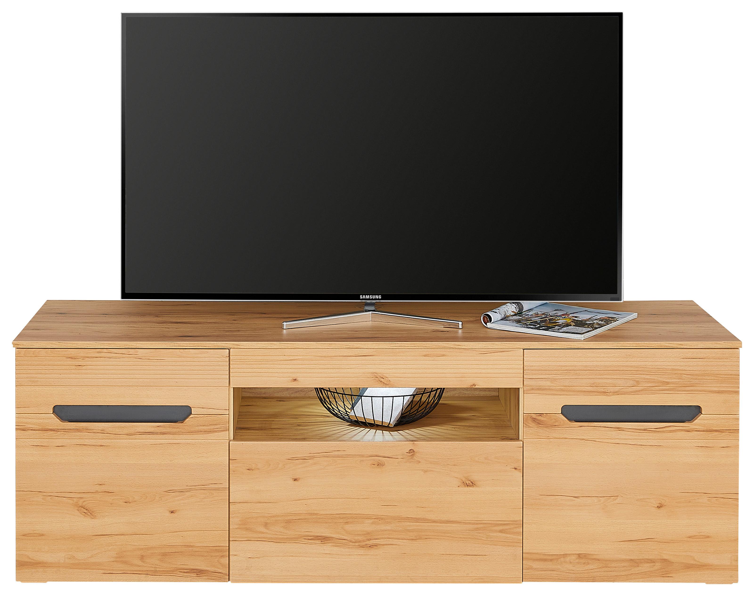 TV-Lowboard Alana 156,6 cm Crenata Dekor - MODERN, Holzwerkstoff (156,6/57,4/50cm)