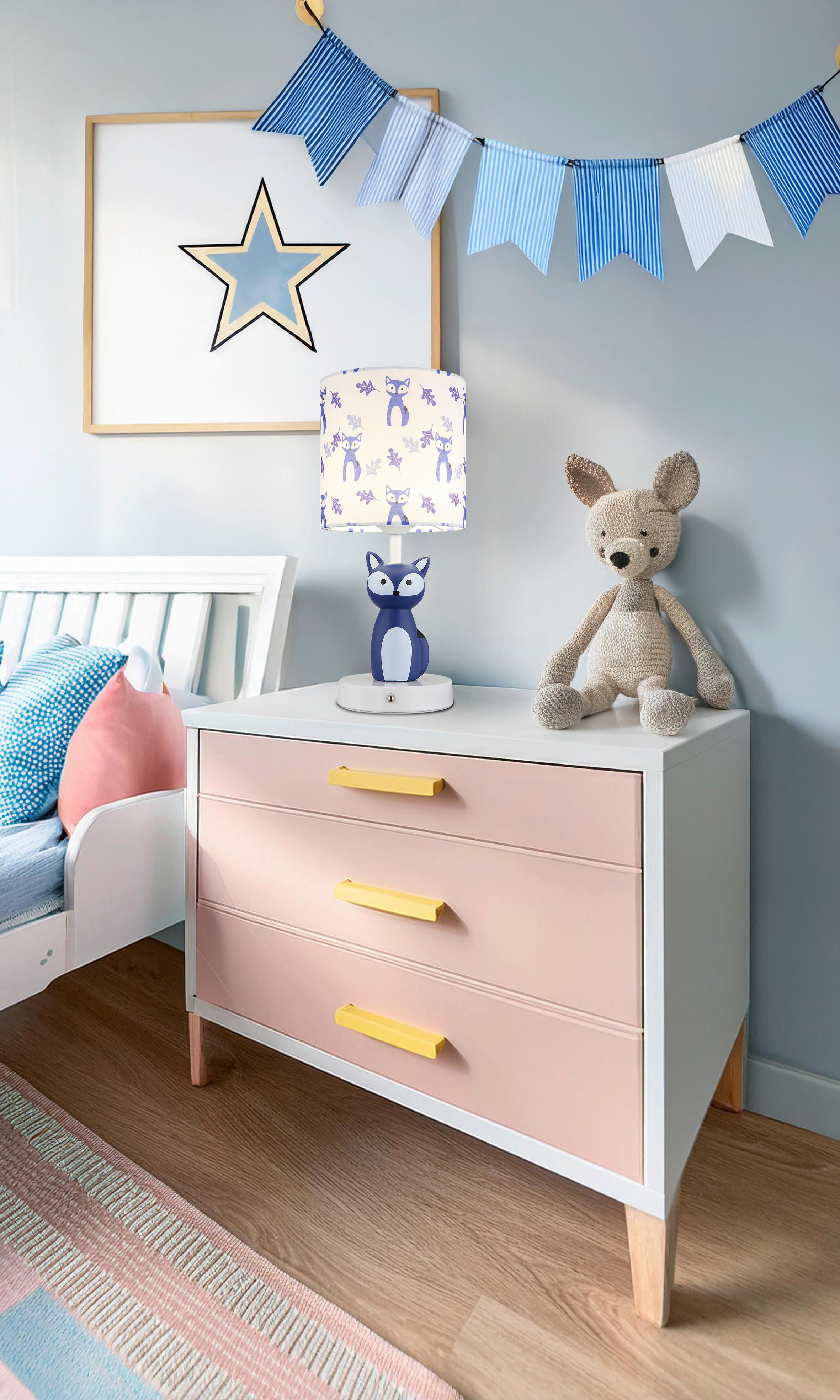 LED-Tischleuchte Foxy Blau Weiß D: 15 cm - Blau/Weiß, Trend, Keramik/Kunststoff (15/33,5cm) - Globo