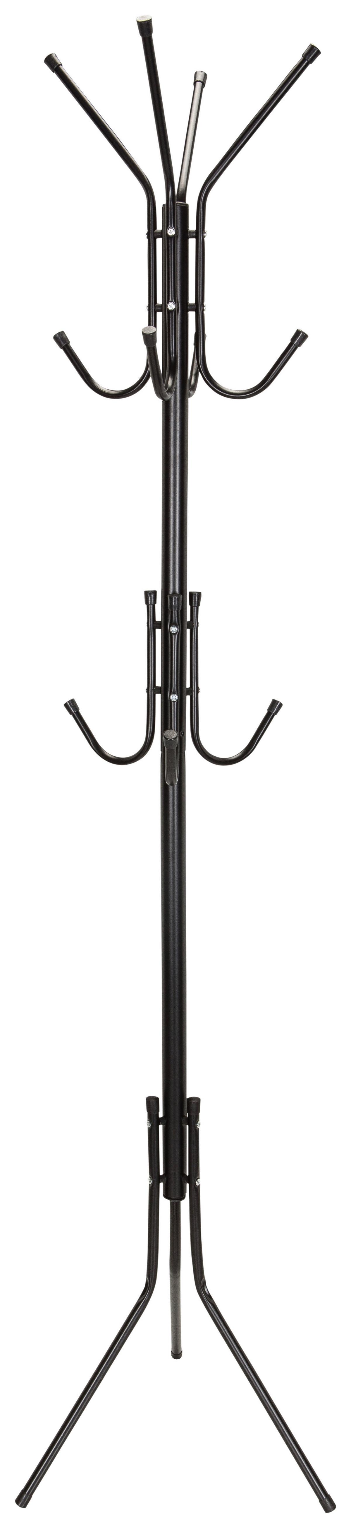 Kleiderständer Space Iv Schwarz Stahl 11 Haken H:180cm - Schwarz, MODERN, Metall (44/180/44cm) - MID.YOU