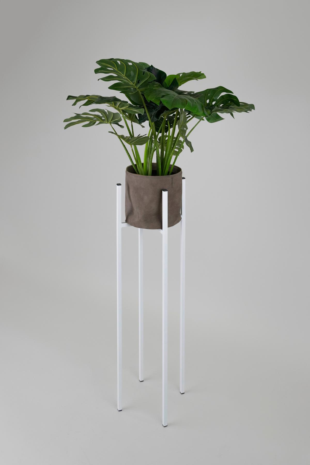 Blumenständer Aluminium Weiß Bxhxt: 28x90x28 Cm - Weiß, Basics, Metall (28/90/28cm)