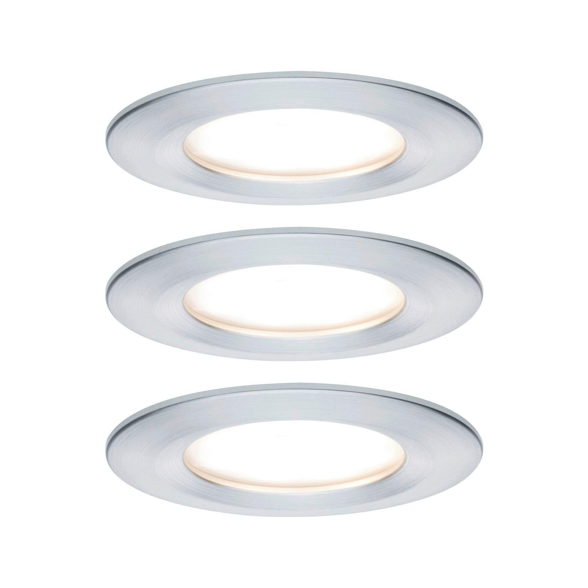 LED-Deckenleuchte 3er-Set Ø 8,4 cm Rund - Alufarben, Basics, Metall (8,4cm) - Paulmann