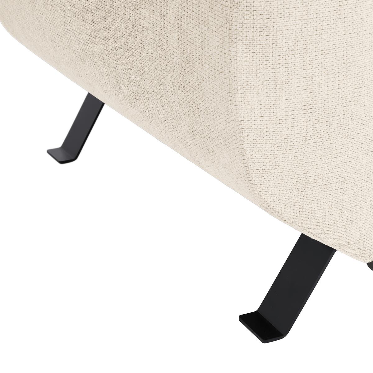 Rohová sedačka RAVEN, pravá, béžová - černá/béžová, Moderní, kov/textil (257/198cm) - Mömax