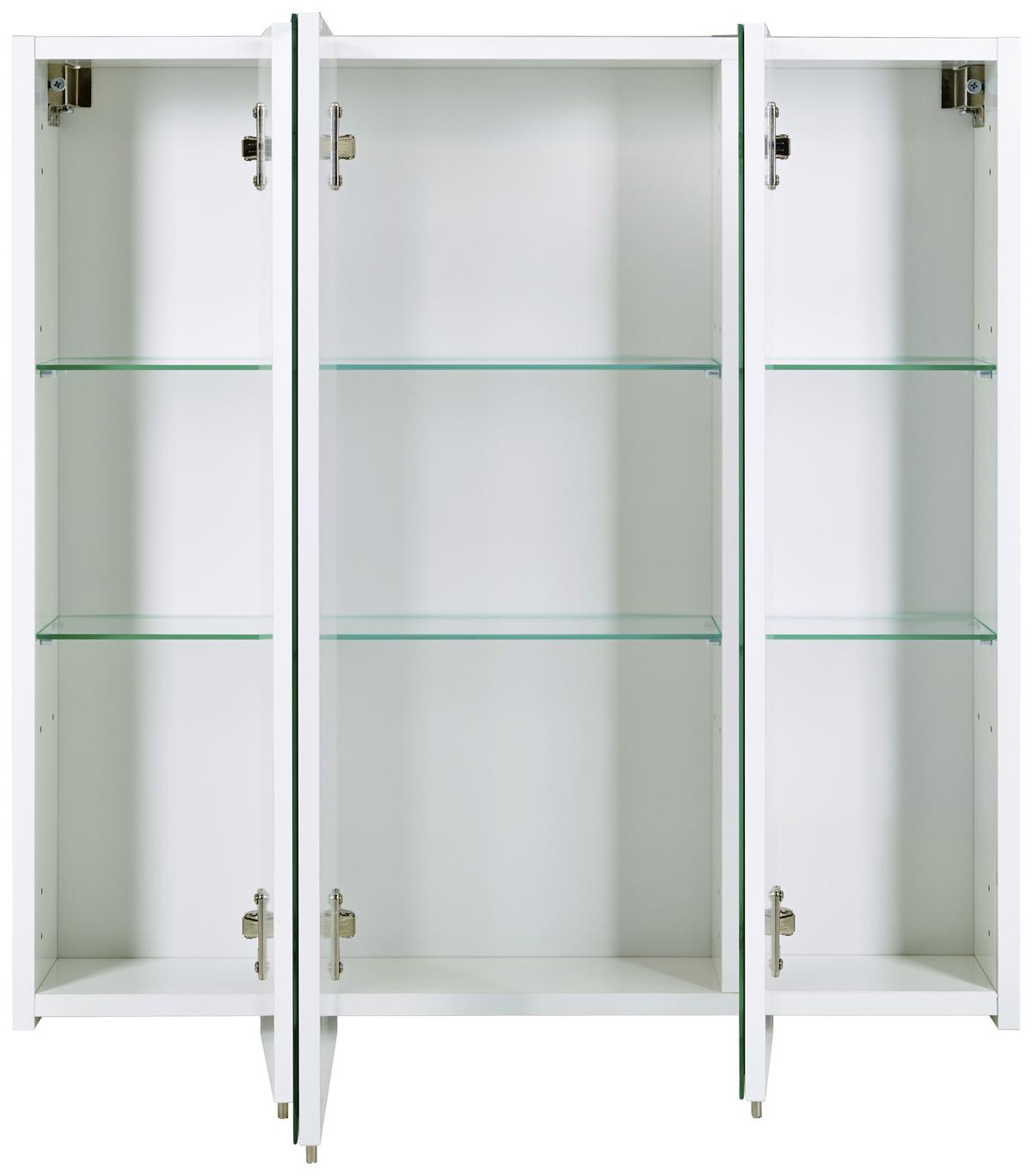 Spiegelschrank Lumo 3-Türig BxHxT: 70x70,7x15,6 cm - Weiß, MODERN, Glas/Holzwerkstoff (70/70,7/15,6cm) - MID.YOU