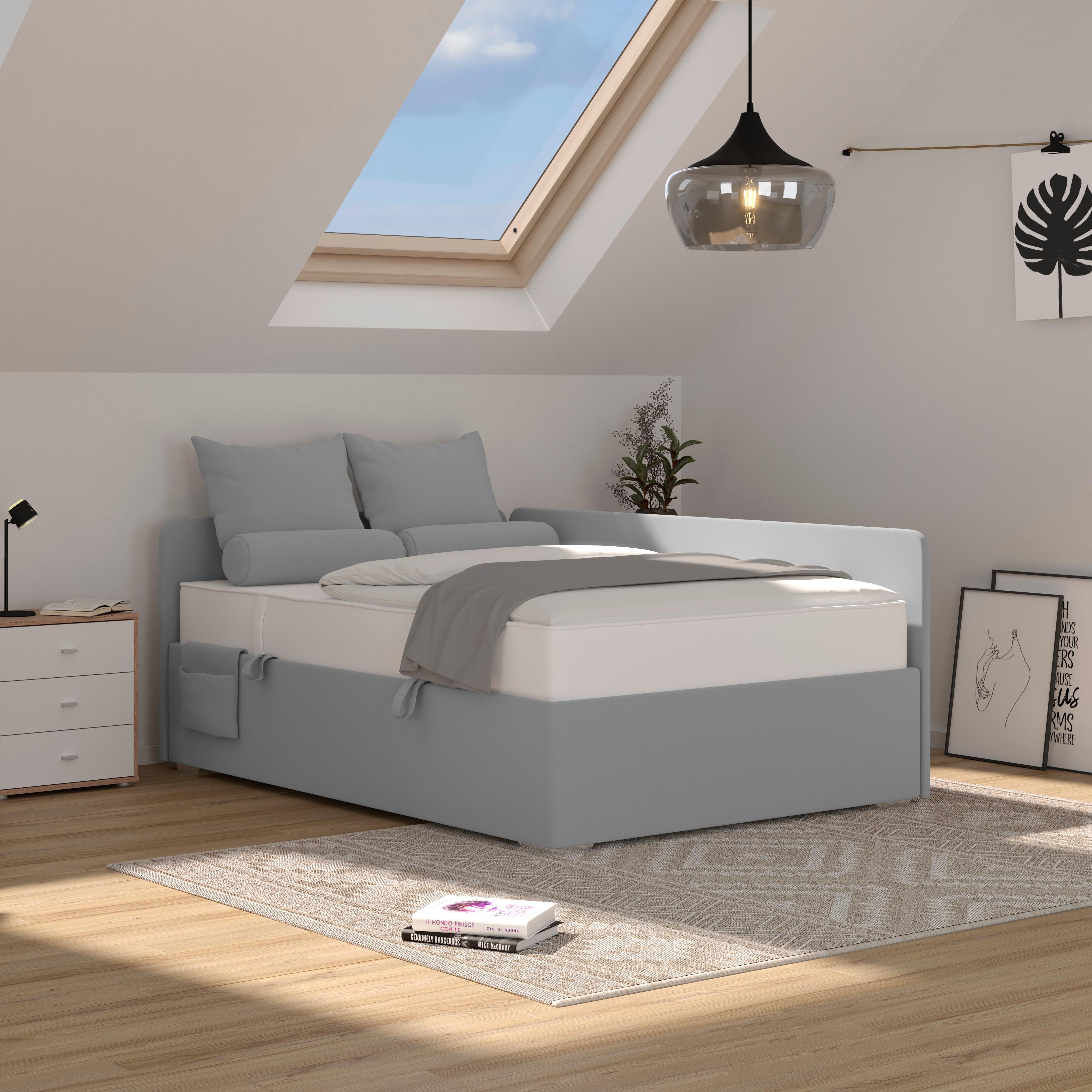 Kárpitozott Ágy Remi 120/200cm - antracit/szürke, Modern, textil/fa (120/200cm)
