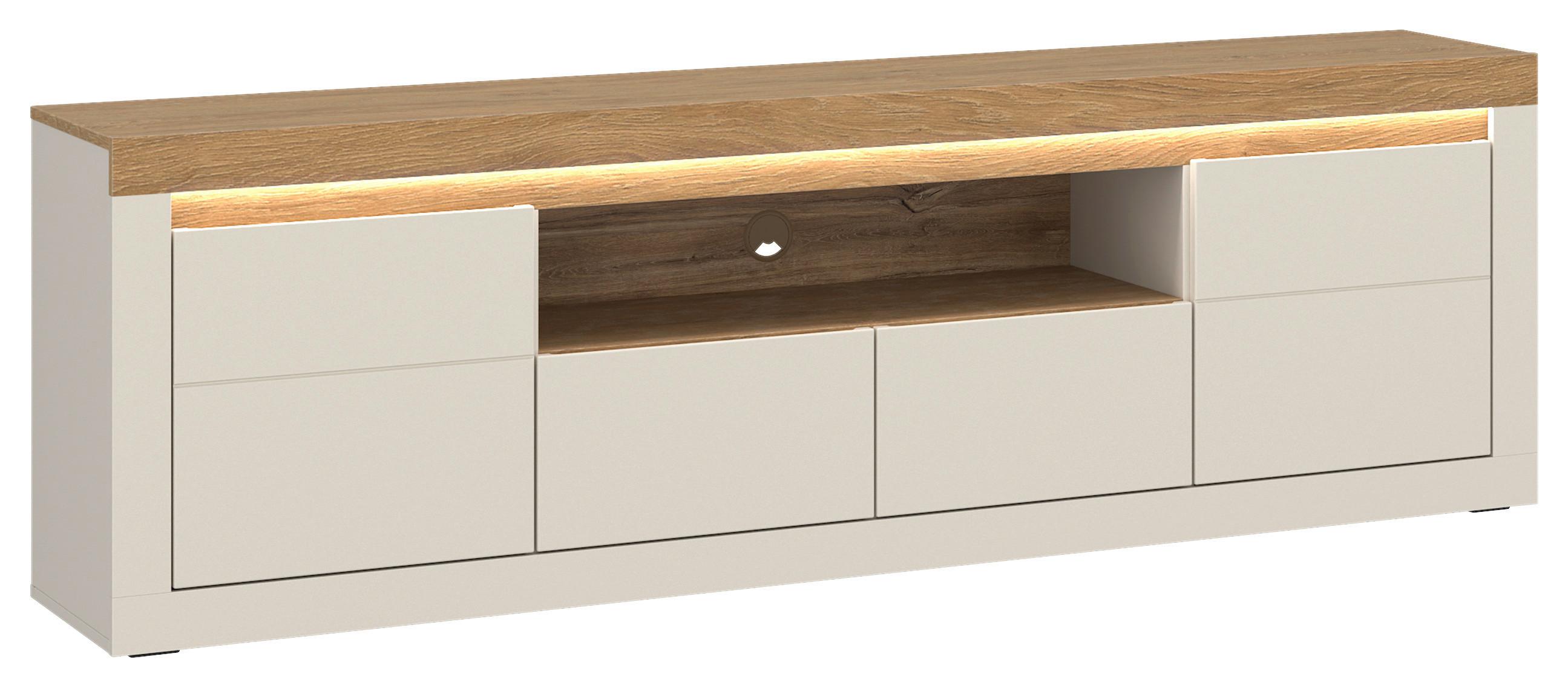 Vitrine Naxxar Eichefarben/kaschmir B: 194 Cm