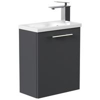 Gästebad Pieni Graphitfarben B: 40 cm - Graphitfarben, MODERN, Holzwerkstoff/Stein (40cm) - MID.YOU