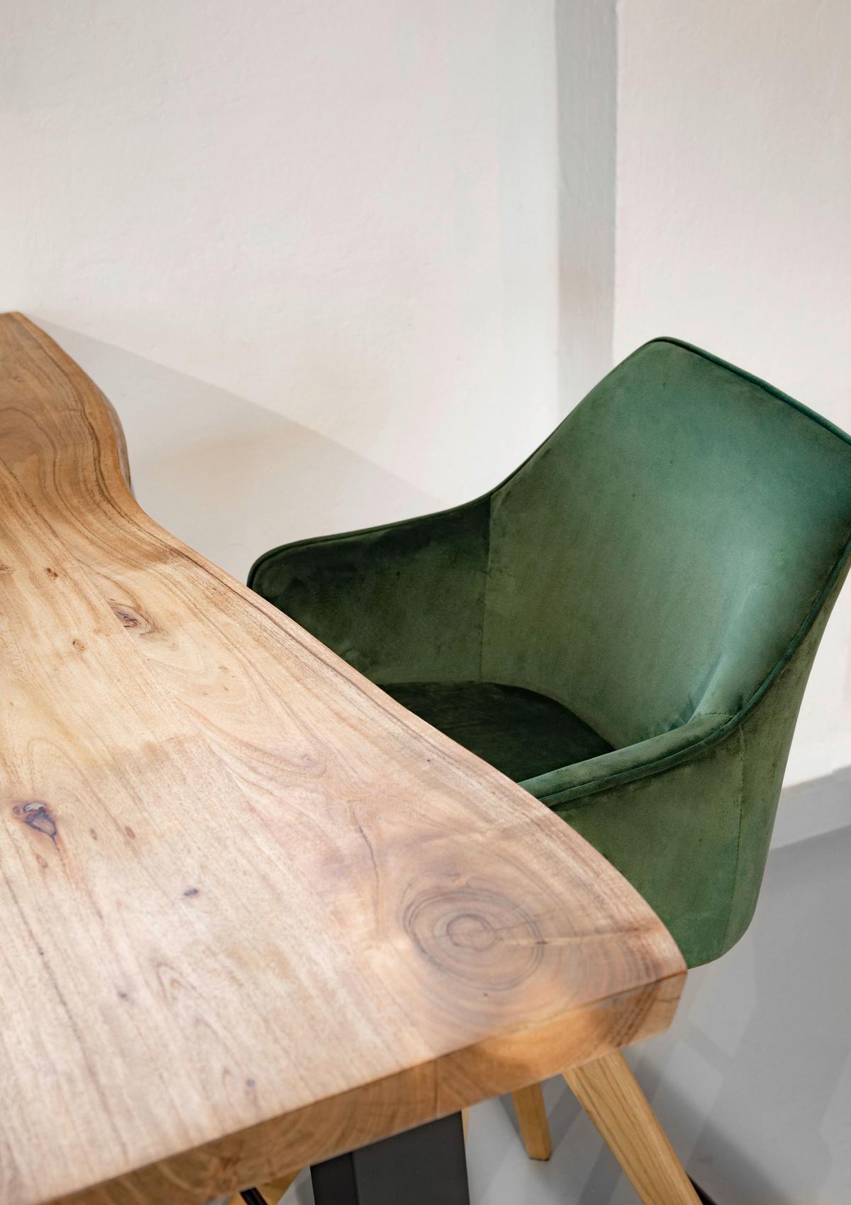 Barhocker Floyd Dunkelgrün, B: 53 cm - Dunkelgrün/Eichefarben, MODERN, Holz/Textil (53/55/100cm) - Livetastic