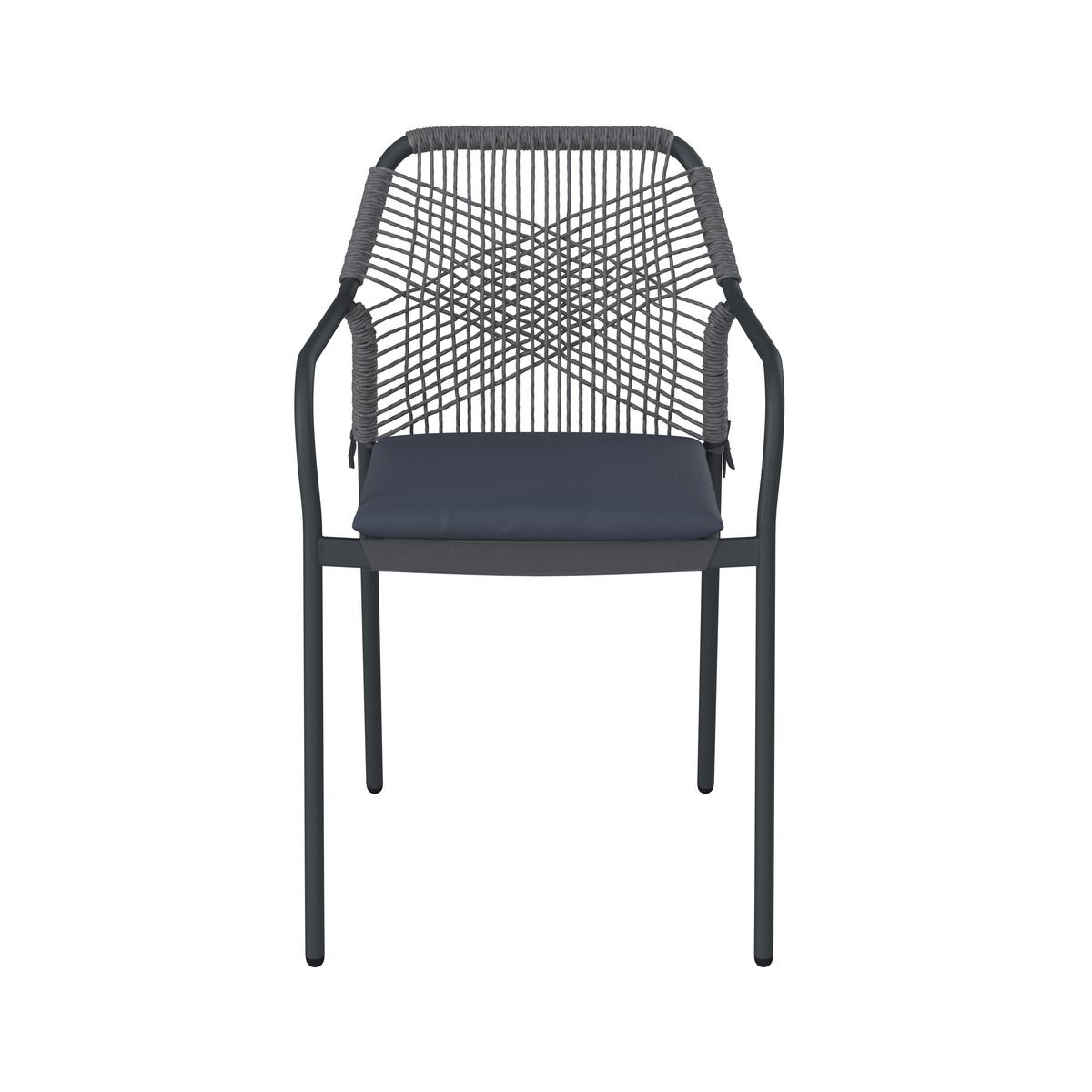 Gartensessel Isabella Metall/Kunststoff/Textil - Dunkelgrau/Hellgrau, MODERN, Kunststoff/Textil (56/58/86cm) - Luca Bessoni