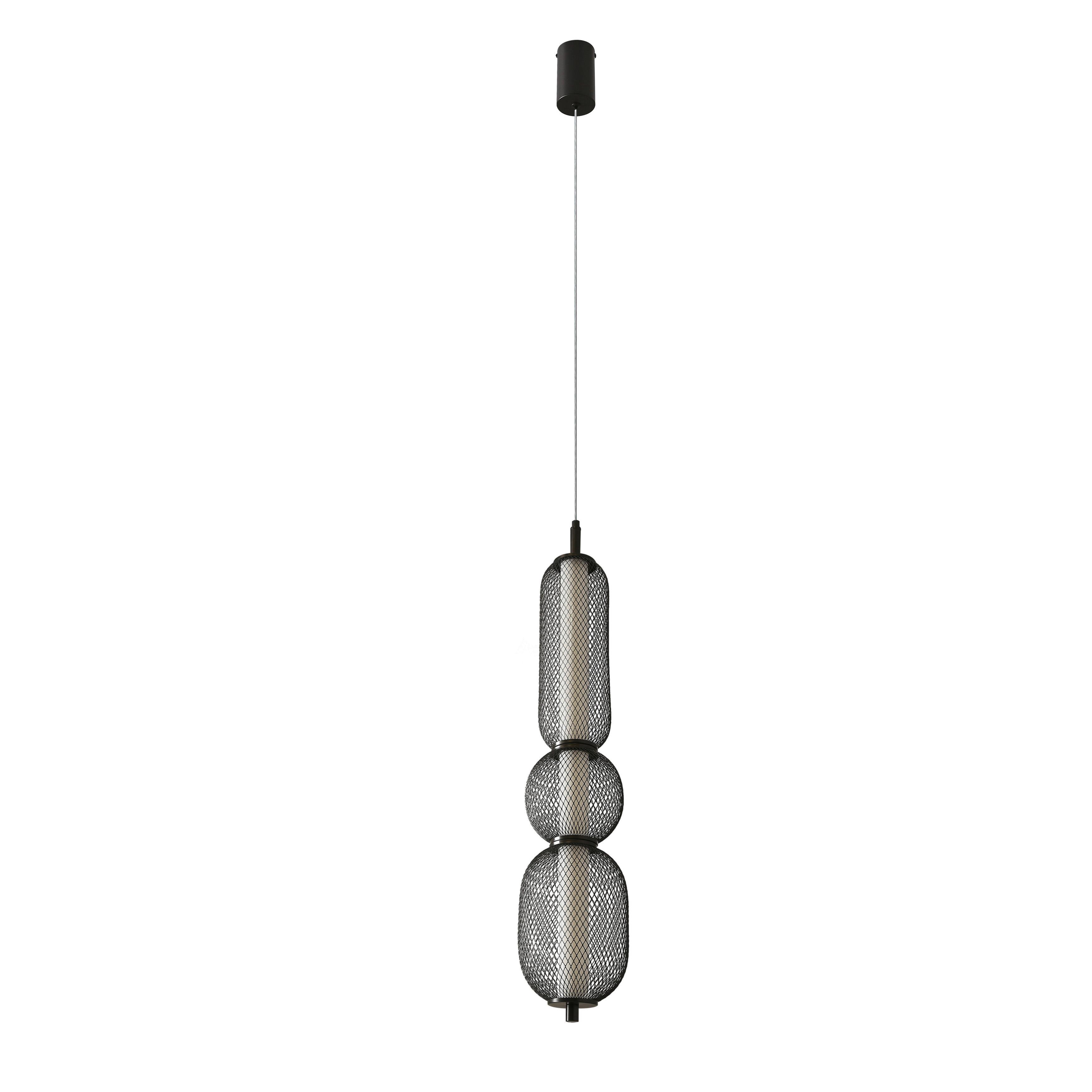 LED-PENDELLEUCHTE 33-35363 PUMA - Schwarz/Weiß, Design, Kunststoff/Metall (14/14/150cm)
